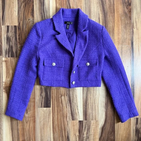 Cropped Purple Tweed Suit - Picture 3 of 6